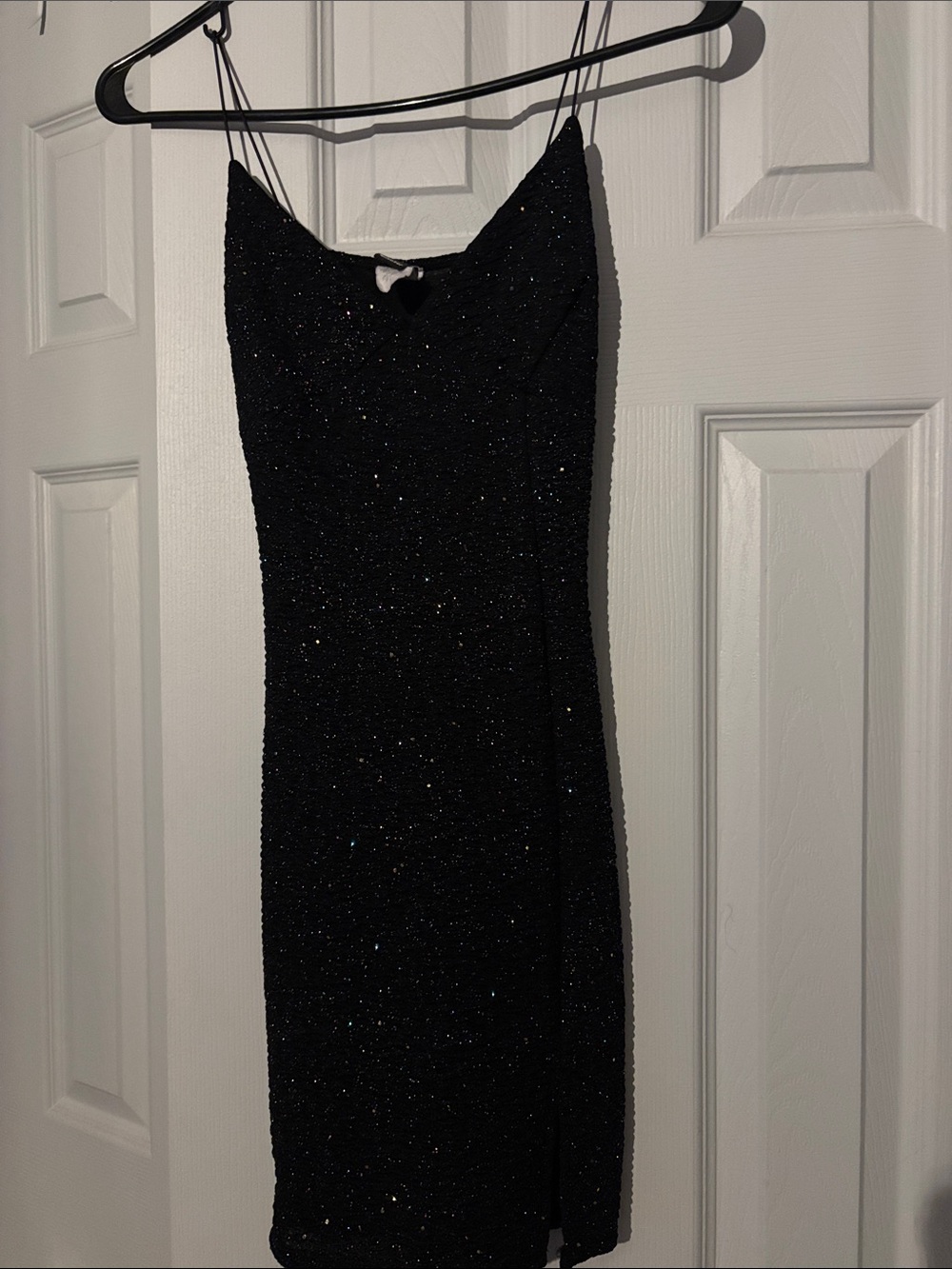 Windsor Black Sparkle Mini Slip Dress